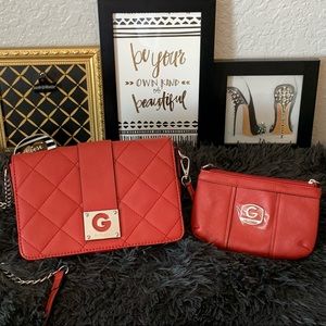 G By Guess Red Crossbody Bag & Coin Purse